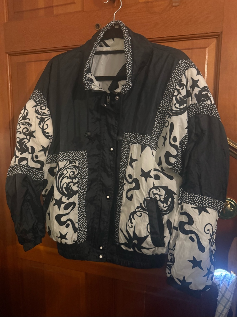 Black & White Printed Bomber Jacket